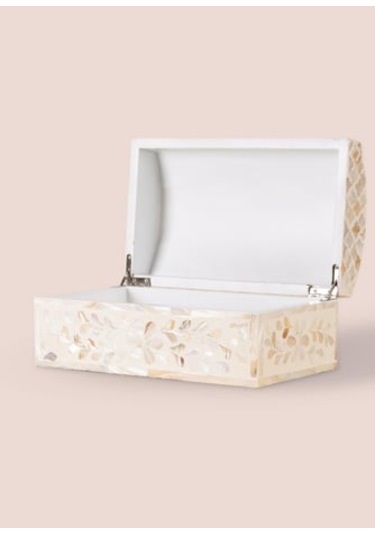 The Mia Dikdörtgen Kutu Sedef 25x15x12 Cm Tlc0077