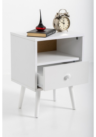 Flora Solo Komodin Beyaz