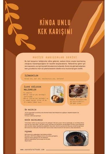 Cey Kinoa Unlu Kek Karışımı 265gr