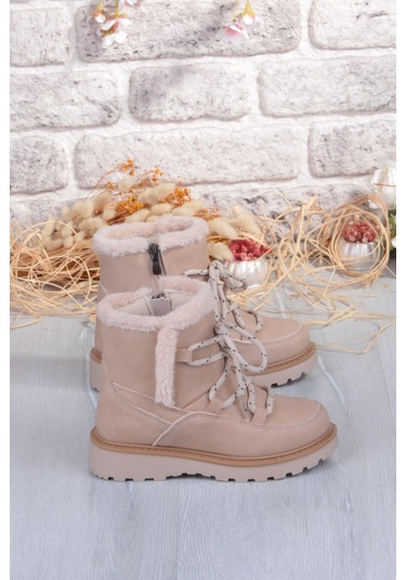 Fort Cool Lina Anatomik Sıcak Astar Kaymaz Taban Kız Çocuk Bot Bej