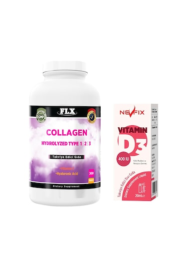 Collagen Tip-1-2-3 Hyoluronic Asit 300 Tablet Nevfix Vitamin D3