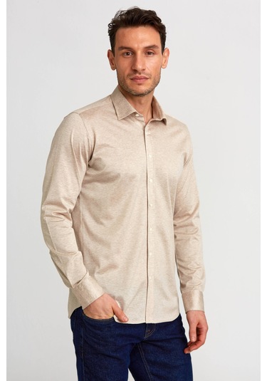 Bisse Platınıum Regular Fit Gömlek Bej Pltg024 D07 Bej