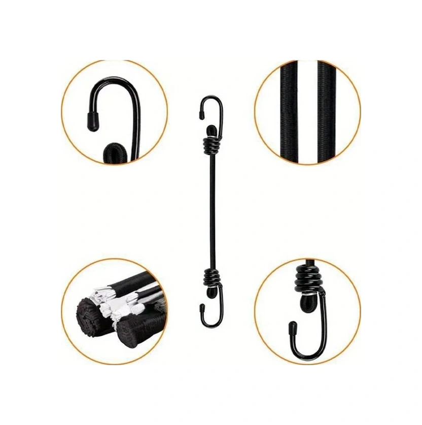 Elmpaly Ağır Hizmet Tipi 3'lü Askılı Elastik Bağlama Kayışı - Çadır, Bisiklet, Bagaj Bağı