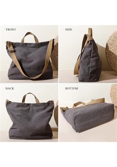 Fastbuy Erkekler İçin Kanvas Çanta, 3 Şekilde Taşı, Tek Omuz/çapraz/el, Reçine Açılış, 44x38x14 Cm, Üniversite/ış, Siyah斜挎包 Siyah