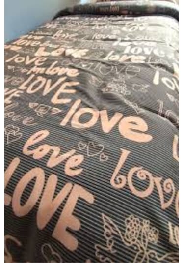 Love Tek Kişilik Nevresim Takımı Desenli
