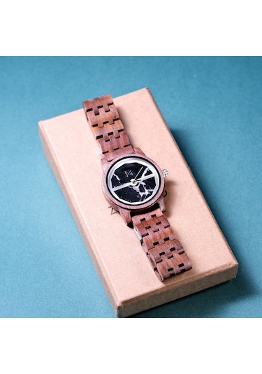 Zebrino Zbr-mr-dm Dark Marble Ahşap Erkek Kol Saati 41 Mm