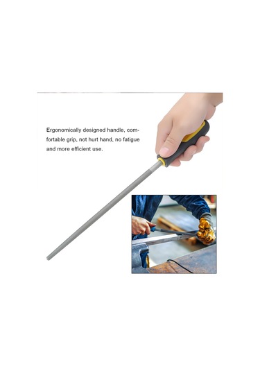 Tenfowee 250mm İnce Dişli Çelik Tırpan, T12 Karbon Tool Çeliği, Ergonomik Pp&tpr Saplı, Yuvarlak Delik Ve Konkav Yüzeyler İçin Testere Aracı