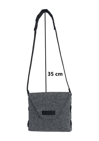 Kız Çocuk Omuz Çantası Keçe Sağlıklı Dikişsiz Etkinlik Günlük Çanta Gri-siyah Gri
