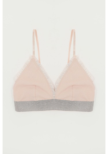 LOYA Kadın Somon Denis Ribb Bra Sütyen SOMON