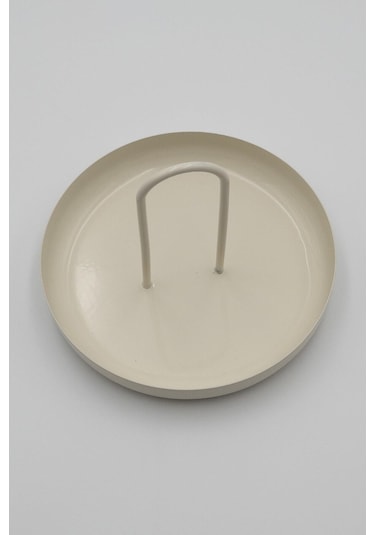 Kremrengi Metal Dekoratif Tabak & Kase, Anahtarlık, Makyaj Organizeri, Banyo Düzenleyici, Çerezlik Krem