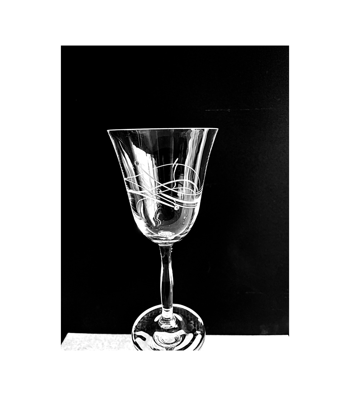 Dekor Ve Dekor Üzeri Taşla Süslenmiş 4 Adet Ayaklı Bardak Şeffaf