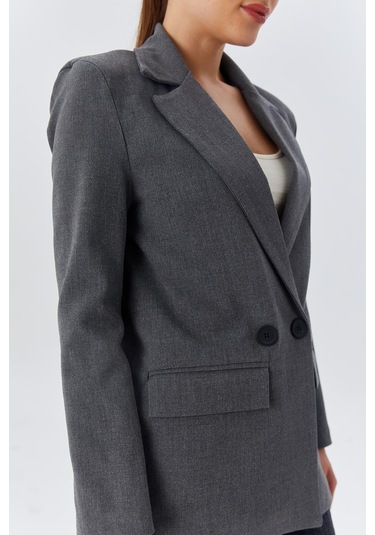 4516 Kadın Bezayağı Blazer Ceket Antrasit Antrasit