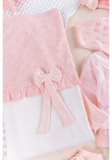 Güpürlü 8'li Kız Bebek Hastane Çıkışı Bebek Takımı