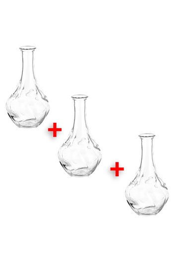 3 Adet Dekoratif Cam Vazo Yükseklik 17 Cm Küçük Çiçek Vazosu Ikea