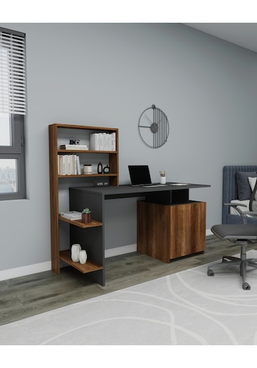 Arnetti Çalışma Masası Melis Bilgisayar Masası Antrasit Ceviz