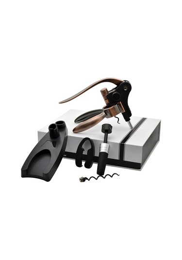 Jokmae Siyah Tavşan Şekilli Şarap Açacağı Seti - Folyo Kesici Ve Ekstra Spiral Diğer