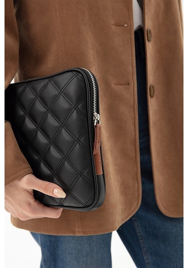 Apple Uyumlu - Unisex iPad  Air iPad  Pro & Matepad & Galaxy Tablet Kılıfı 11" Deri Kapitone -siyah