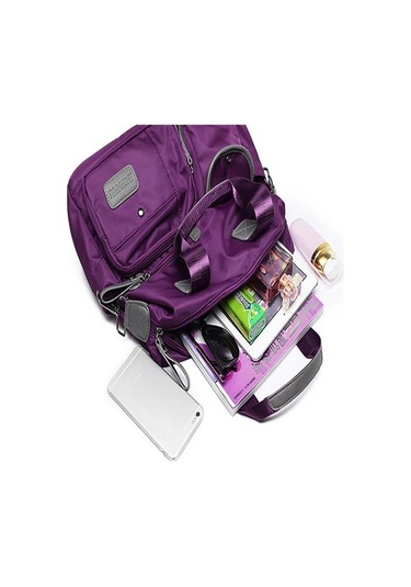 Ganzhoushop Tote Su Seyahat Purple Postacı Omuz Naylon Kapasiteli Kadın Hava Günlük Geçirmez Çapraz Çantaları Çantaları Çantalar Büyük Bayan Açık Wi Mor