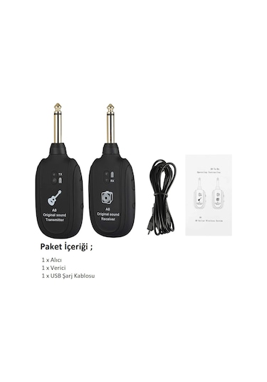Teknoroket Kablosuz Wireless Gitar Alıcı , Verici Sistemi Set