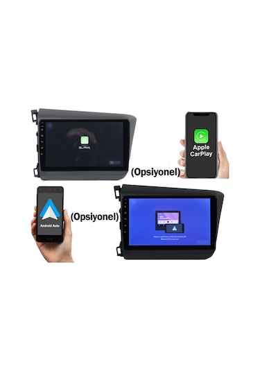 Honda Civic 2012 / 2015 Fb7 9 İnç 4-64 Pro Model Qled Ekran 9"