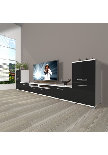 Decoraktiv Eko 9200 Slm Tv Ünitesi Tv Sehpası Beyaz - Siyah
