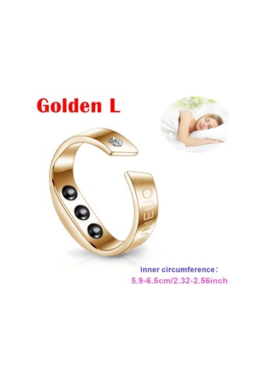 Altın L Horlama Önleyici Yüzük - Altın Kaplama, 3 Anti-horlama Boncuğu İle Rahat Akupresür Cihazı, Nefes Alma Ve Uyku Desteği İçin, 4 Boyutta Mevcut