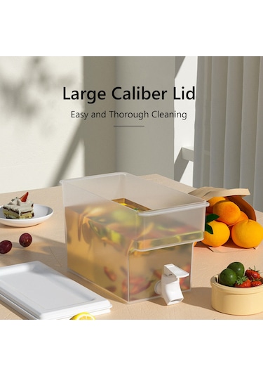 Hfambition Beyaz Musluklu Buzdolabı Su Sürahisi: Geniş Ağız, 3.5l Kapasite, Sızdırmaz Tasarım, Kolay Taşıma Ve Temizleme İmkanı Beyaz