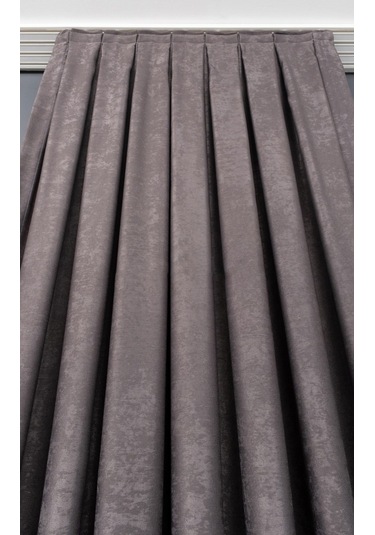 Evdepo Home Soft Koyu Gri Fon Perde Tek Kanat Gri