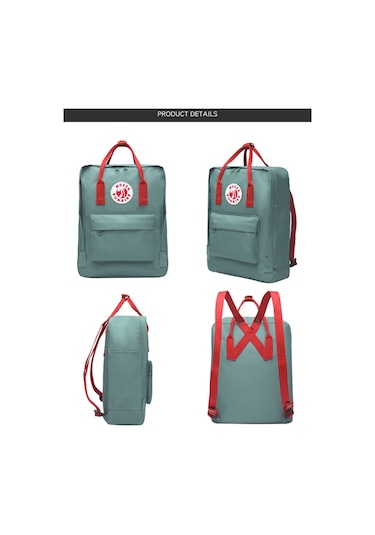 Dofolink Unisex Günlük Sırt Çantası Mavi 16l Vinyl Nylon Kaplama Fermuar Kapatma 1 Kayar + 1 Dış Cep Çok Renkli