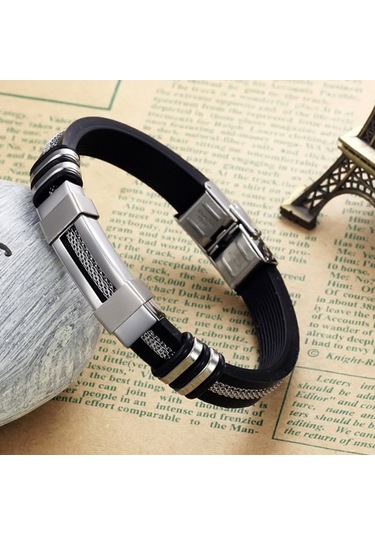 Ehediye Chavin Burgu Çelik Kauçuk Çelik Erkek Bileklik Dd94 Çok Renkli