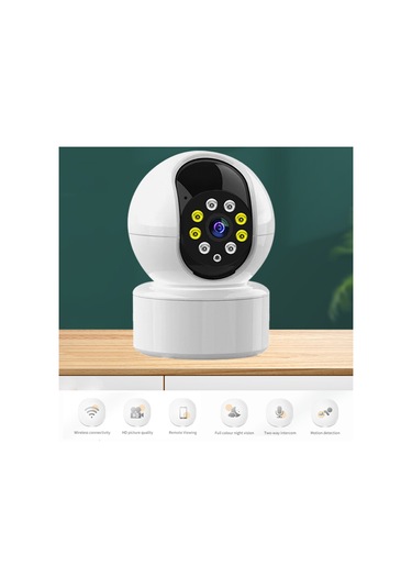 Akıllı Güvenlik Kamerası 1080p Hd Ev Kamerası Gece Görüşlü Hareket Algılama 360 Panoramik Görünüm Bebek Evcil Hayvan Yaşlılar İçin