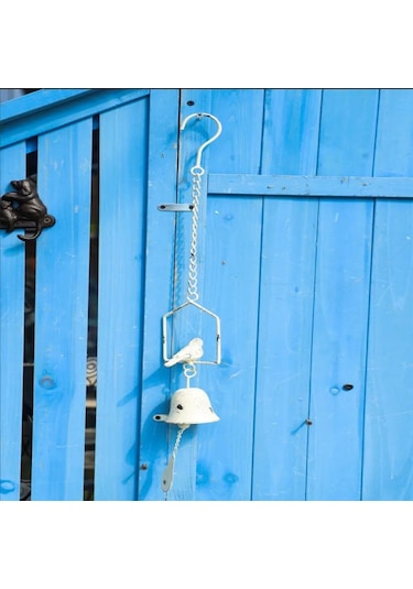 Tenfowee Klasik Sarı Kuş Desenli Dökme Demir Çanak Çanak, Doğa Sesleriyle Bahçe Ve Ev Dekorasyonu, Dayanıklı Asma Zil