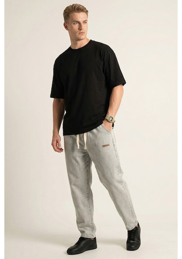 Erkek Rahat Kesim Baggy Jean Pantolon 30073 - Taş