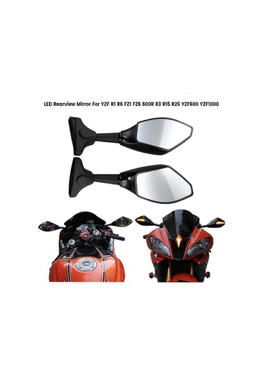 Yzf R1 R6 Fz1 Fz6 İçin Işıklı Motosiklet Led Dikiz Aynası - Parlak Ve Net Arka Görüş
