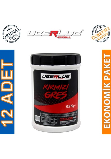 Uberlub Excell Kırmızı Kalsiyum Sabunlu Gres 12 x 900 G