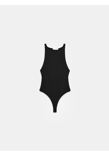 Dilvin 32836 Halter Yaka Bodysuit-siyah