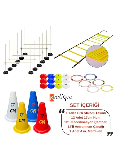 Kodispa Slalomlu 17cm Hunili Full Antrenman Seti Çok Renkli