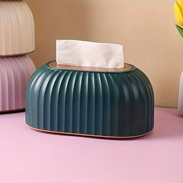 Cordial Yeşil Kutu: Modern Zarif Desenli Plastik Mendil Kutusu, Oturma Odası Ofis Yatak Odası Yeşil Kutu