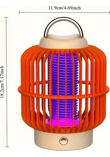 Xuweiwei Usb Şarj Edilebilir Turuncu Sivrisinek Öldürücü Lamba Ultra Geniş Menzilli Uzun Ömürlü Lityum Pil Abs Malzeme Ev Ofis Okul İçin