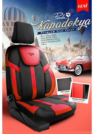 Panda Kapadokya Serisi Jakar Kumaş Oto Koltuk Kılıfı - Tam Set