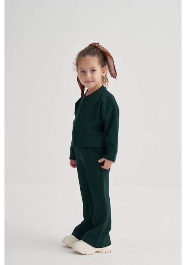 Modal İspanyol Paça Takım 2-7 Yaş Zümrüt Yeşil