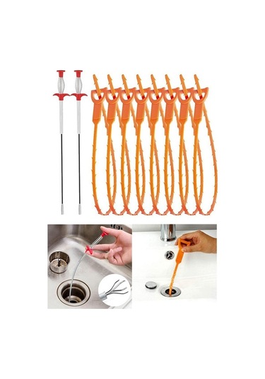Bosphorusboutique02 Suntuk Drenaj Tıkanıklık Sökücü 10x Esnek Çok Yönlü Turuncu Ev Tipi Turuncu