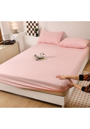 Totem Ranforce Yastık Kılıflı Lastikli Çarşaf Takımı Çift Kişilik 160 X 200 Somon