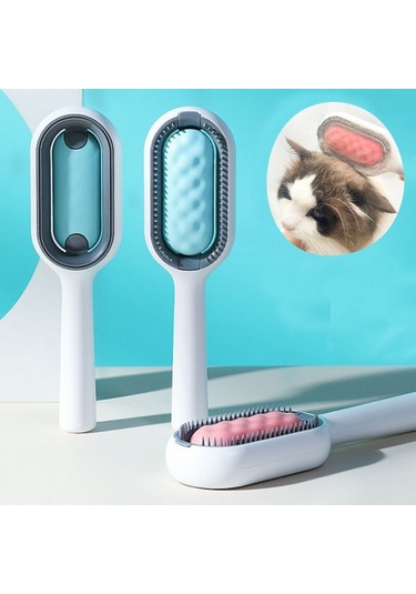 Buffer Evcil Hayvanlar İçin Çift Taraflı Pet Fırçası Nemli Tüy Tarama Tarağı Çok Renkli