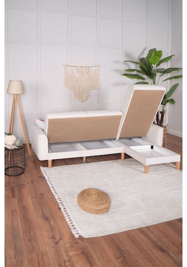 Bohem's Bohem Uzanmalı Köşe, Sağ Sol Kullanılabilen, Yüksek Ayaklı, Krem Krem Bohem's Bohem Uzanmalı Köşe, Sağ Sol Kullanılabilen, Yüksek Ayaklı, Krem Krem