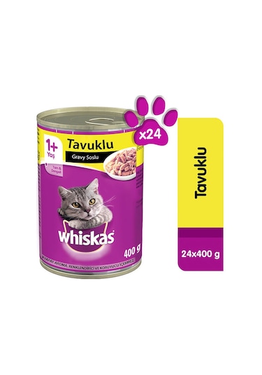Whiskas Tavuklu Konserve Yetişkin Kedi Maması 24 x 400 G