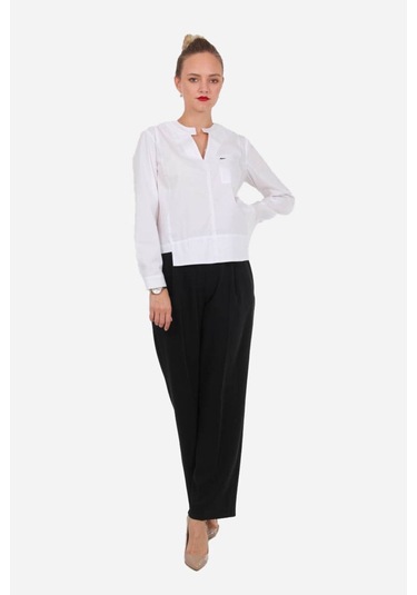 Kadın Cepli Modern Kesim Bluz Frn1104 Beyaz