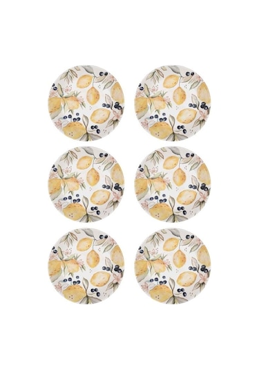 The Mia Limoncello Yemek Tabağı 6lı Set 20cm Lmn019 Beyaz