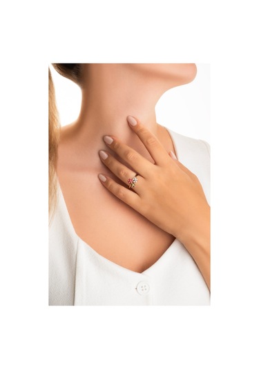 Sevilla Çiçeği 18 Ayar Sarı Altın Kaplama Gümüş Ayarlanabilir Yüzük Sarı