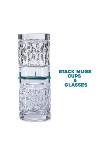 Ranyeek Siyah Abs Uzatılabilir Bardak Düzenleyici, 6 Adet, Dolapta Alan Tasarrufu Sağlar, Farklı Boyutlarda Bardakları Konforlu Saklar Siyah